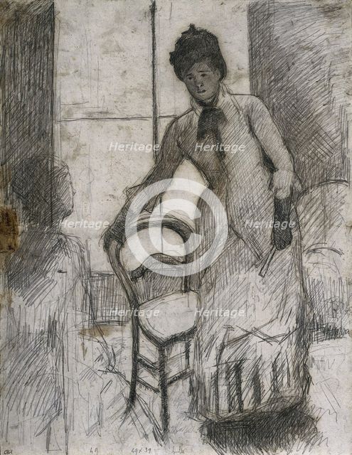 The Visitor (recto), c. 1881. Creator: Mary Cassatt (American, 1844-1926).