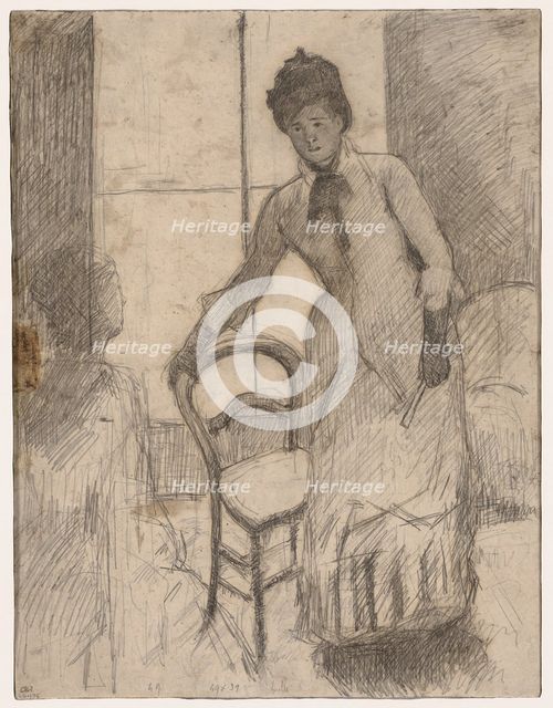 The Visitor (recto); The Visitor (verso), c. 1881. Creator: Mary Cassatt (American, 1844-1926).