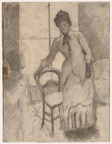 The Visitor (recto); The Visitor (verso), c. 1881. Creator: Mary Cassatt (American, 1844-1926)