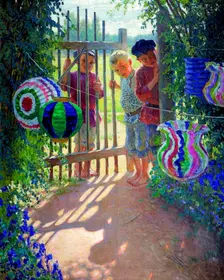 The Visitors 1913. Creator: Bogdanov-Belsky, Nikolai Petrovich (1868-1945)