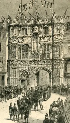 The Visitors Being Introduced To The Dean: Colonial and Indian Visitors at Canterbury 1886. Creator: Unknown