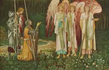 The Vision of the Holy Grail 1891. Creators: John Henry Dearle, Sir Edward Coley Burne-Jones