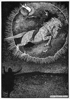The Vision of the Man on the Grey horse 1913. Creator: Morris Meredith Williams