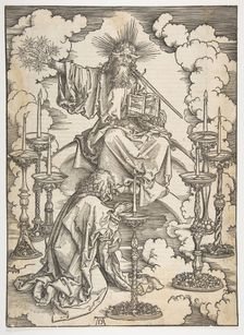 The Vision of the Seven Candlesticks, from The Apocalypse, German Edition 1498, ca. 1498. Creator: Albrecht Durer