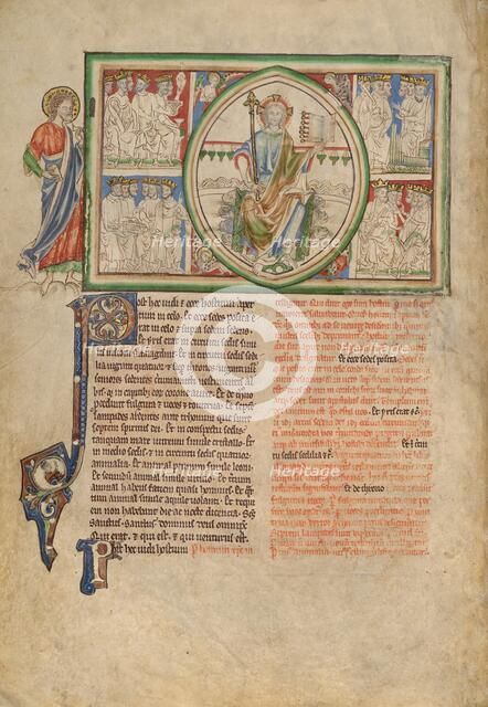 The Vision of the Throne of God and the Twenty-Four Elders; Dyson Perrins Apocalypse, about 1255-60. Creator: Unknown.