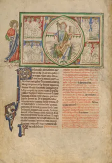 The Vision of the Throne of God and the Twenty-Four Elders; Dyson Perrins Apocalypse, about 1255-60. Creator: Unknown