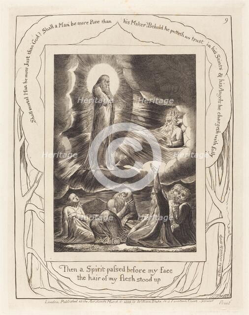 The Vision of Eliphaz, 1825. Creator: William Blake.