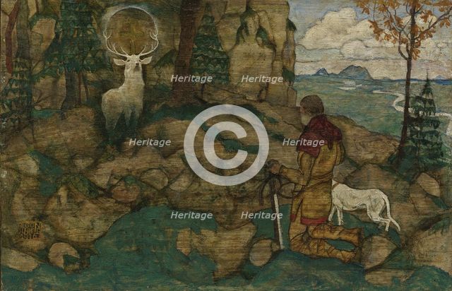 The vision of Saint Hubert, 1916. Artist: Schiele, Egon (1890–1918)