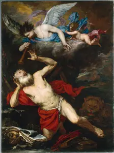 The Vision of Saint Jerome, c. 1660. Creator: Giovanni Battista Langetti (Italian, 1635-1676)