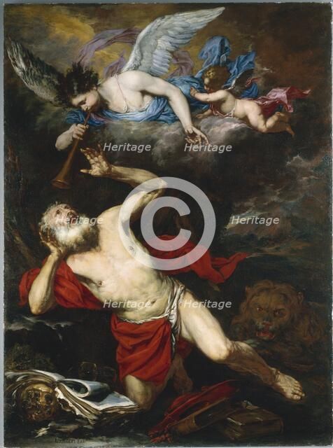 The Vision of Saint Jerome, c. 1660. Creator: Giovanni Battista Langetti (Italian, 1635-1676).