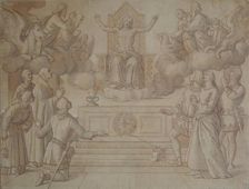 The Vision of Sir Galahad and his Company - Sketch for "Religion" in the House of Lords, c1850. Creator: William Dyce