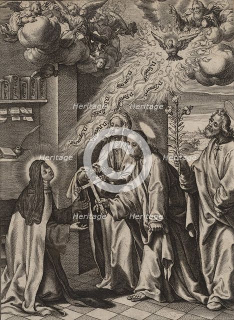The Vision of St. Theresa, 1570-1604. Creator: Antonius Wierix.