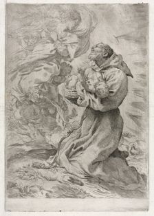 The Vision of St. Francis of Assisi, 1590. Creator: Pietro Faccini (Italian, 1562-1602)