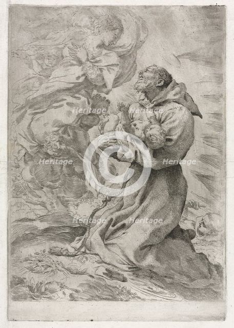 The Vision of St. Francis of Assisi, 1590. Creator: Pietro Faccini (Italian, 1562-1602).
