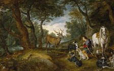 The Vision of St Hubert, between 1617 and 1620. Creator: Jan Brueghel the Elder