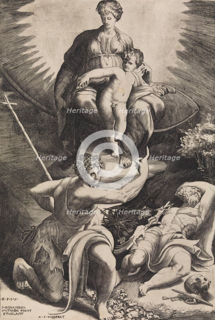 The Vision of St. Jerome. Creator: Giulio Bonasone.