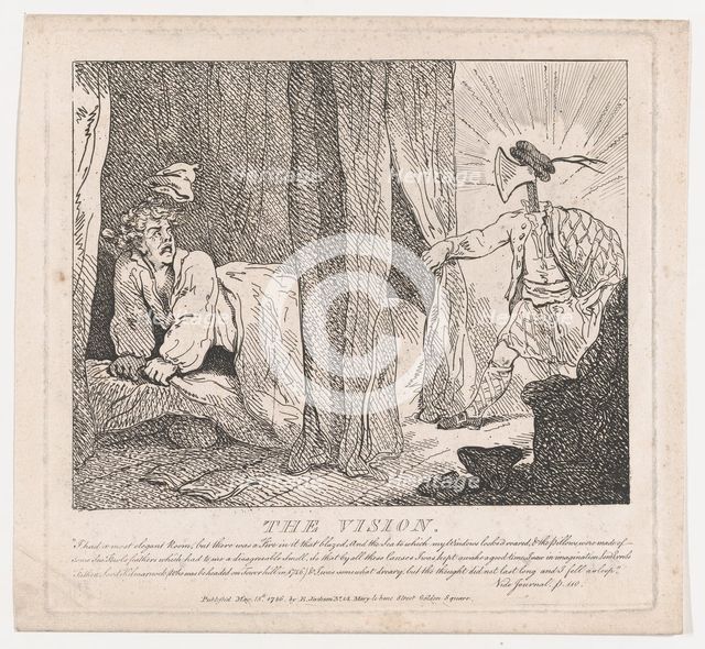 The Vision (Picturesque Beauties of Boswell, Part the Second), May 15, 1786., May 15, 1786. Creator: Thomas Rowlandson.