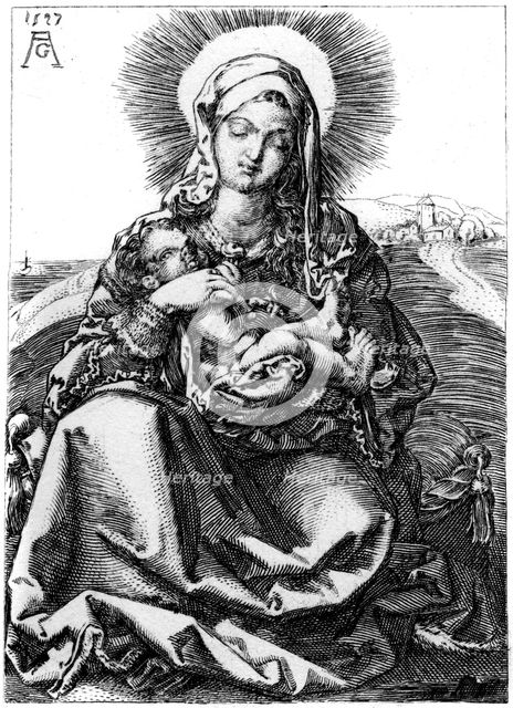 'The Virgin', 1527 (1849).Artist: Heinrich Aldegrever