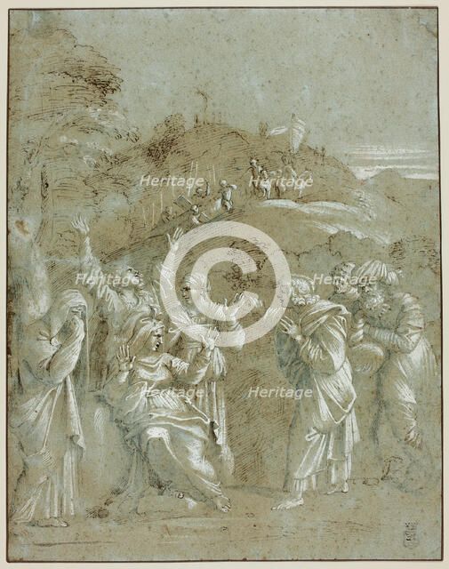 The Virgin, the Holy Women, and Saints John, James and Joseph of Arimathea, with Christ on..., n.d. Creator: Antonio Carracci.