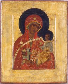 The Virgin The Mountain torn out not by Hands, 16th century. Artist: Russian icon