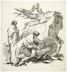 The Virgin Warms Jesus Hands in the Fire, 1759. Creator: Jean Baptiste Marie Pierre
