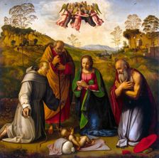 The Virgin with Child and Saints Francis and Jerome 1510s. Creator: Ghirlandaio, Ridolfo (1483-1561)