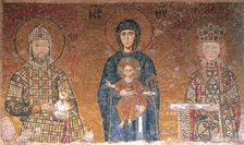 The Virgin with Child between emperor John II Comnenus and his wife, Irene, c1118. Creator: Byzantine Master