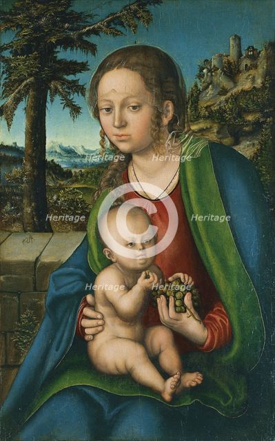 The Virgin with Child with a Bunch Grapes, ca 1509-1510. Artist: Cranach, Lucas, the Elder (1472-1553)