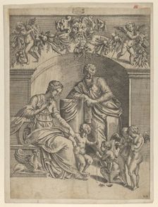 The Virgin with Infant Jesus adored by St. John, 1543. Creator: Jean Mignon