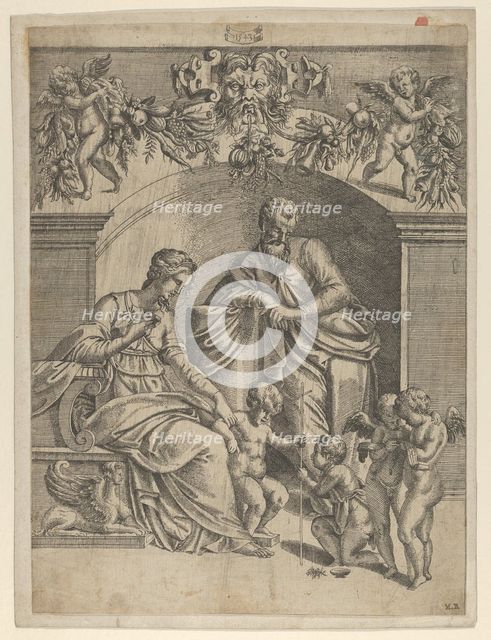 The Virgin with Infant Jesus adored by St. John, 1543. Creator: Jean Mignon.
