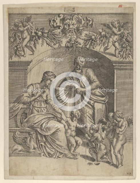 The Virgin with Infant Jesus adored by St. John, 1543. Creator: Jean Mignon.