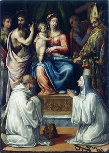The Virgin with Saints Christina of Bolsena, John the Baptist, Philip, Nicholas…, 1540. Creator: Salviati (Rossi), Francesco (1510-1563)