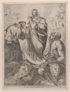 The Virgin with Saints Jerome and Francis, 1660-80. Creator: Girolamo Rossi
