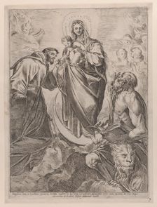 The Virgin with Saints Jerome and Francis, 1660-80. Creator: Girolamo Rossi