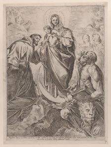 The Virgin with Saints Jerome and Francis, 1660-80. Creator: Girolamo Rossi