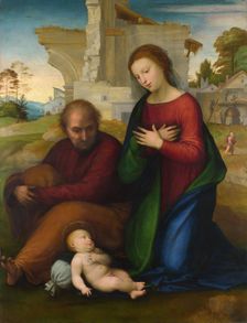 The Virgin adoring the Child with Saint Joseph, before 1511