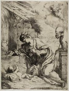 The Virgin Adoring the Infant Jesus, 1655. Creator: Bartolomeo Biscaino