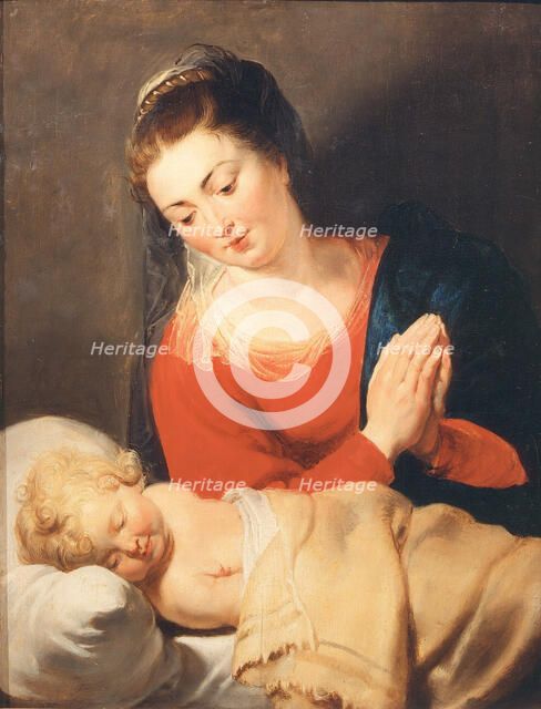 The Virgin Adoring the Sleeping Child, c. 1615. Creator: Rubens, Pieter Paul (1577-1640).