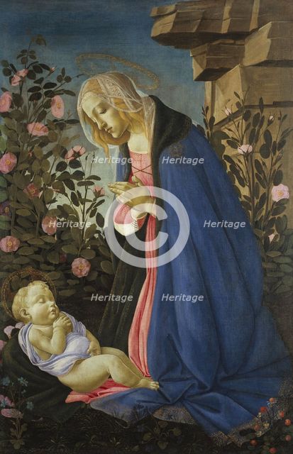 The Virgin Adoring the Sleeping Christ Child, c1485. Creator: Botticelli, Sandro (1445-1510).