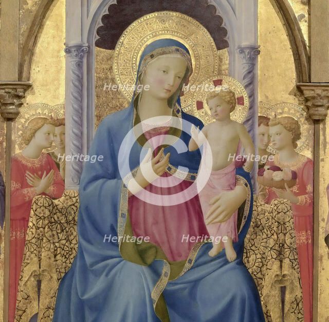 The Virgin and Child. Cortona Polyptych (Detail of central panel), ca 1437. Creator: Angelico, Fra Giovanni, da Fiesole (ca. 1400-1455).