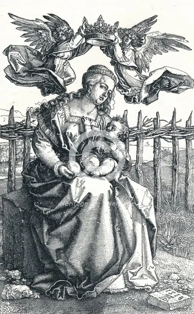 'The Virgin and Child crowned by two Angels', 1518, (1906). Artist: Albrecht Durer.