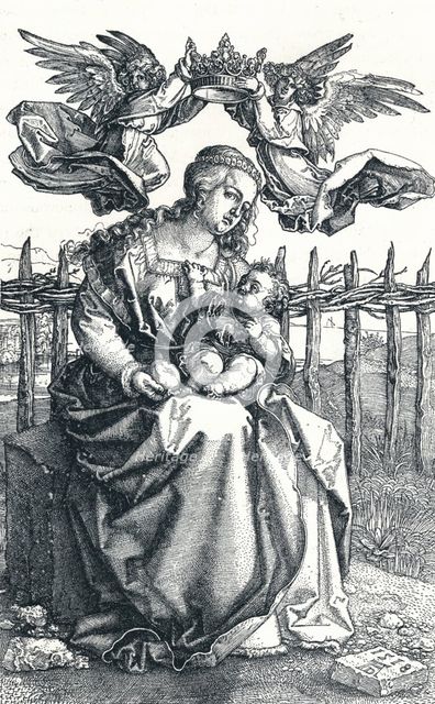 'The Virgin and Child crowned by two Angels', 1518, (1906). Artist: Albrecht Durer.