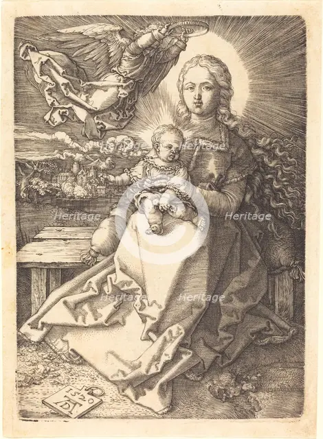 The Virgin and Child Crowned by One Angel, 1520. Creator: Albrecht Durer.