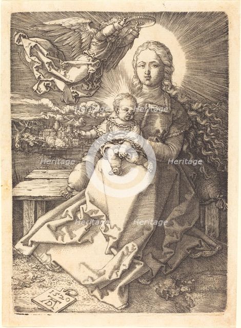 The Virgin and Child Crowned by One Angel, 1520. Creator: Albrecht Durer.