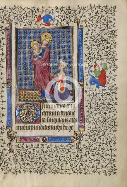 The Virgin and Child and a Woman in Prayer; Book of Hours, about 1410. Creator: Unknown.