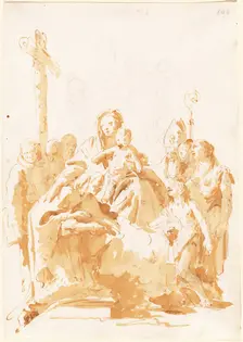 The Virgin and Child Adored by Bishops, Monks, and Women, 1735/1740. Creator: Giovanni Battista Tiepolo