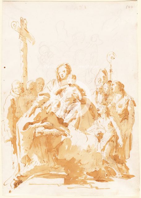 The Virgin and Child Adored by Bishops, Monks, and Women, 1735/1740. Creator: Giovanni Battista Tiepolo.