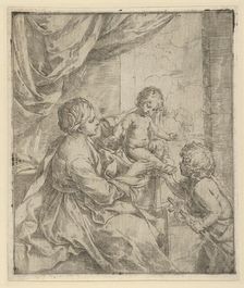 The Virgin and Child at a table with the young John the Baptist, ca. 1600-1640. Creator: Guido Reni