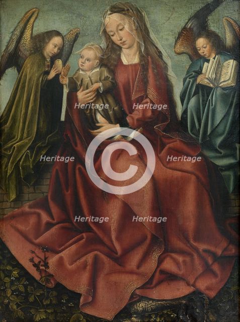 The Virgin and Child Between Two Angels, 1495. Creator: Master of Frankfurt.