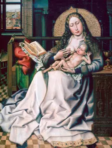 The Virgin and Child before a Firescreen 1440. Artist: Robert Campin